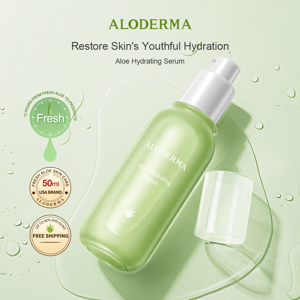 

Aloe Vera Moisturizing Serum 50ML Fresh Aloe Vera Skin Care Repair Hydrating Serum Featuring Natural Not Greasy Not Irritating
