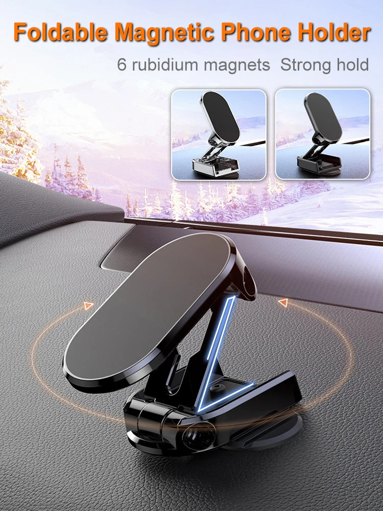 Car Phone Holder Magnetic Phone Bracket Foldable Dashboard Phone Stand 360-degree Rotatable Navigation Holder Car Accessories
Car Phone Holder Magnetic Phone Bracket Foldable Dashboard Phone Stand 360-degree Rotatable Navigation Holder Car Accessories