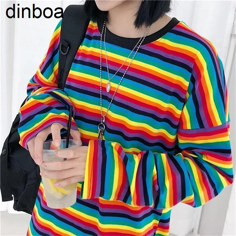 Women Rainbow Colorful Striped Rainbow Y2k Top Sweater Jumper Long Sleeve O-neck Pull Knitwear Female Knitted Pullovers Pull
Women Rainbow Colorful Striped Rainbow Y2k Top Sweater Jumper Long Sleeve O-neck Pull Knitwear Female Knitted Pullovers Pull