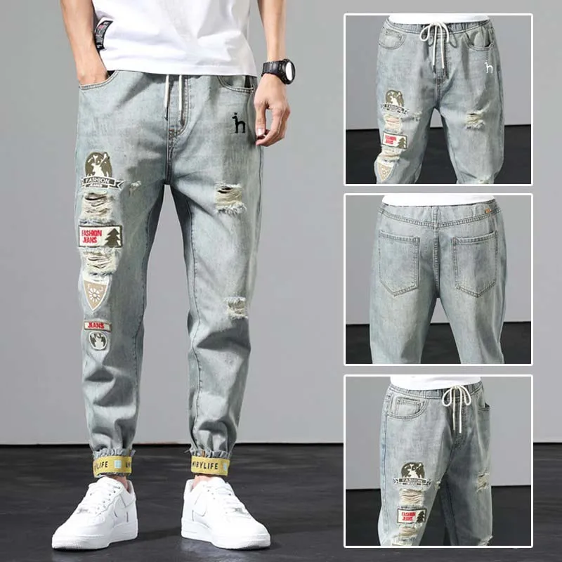 2023 Men Spring Autumn HAZZYS Season New Small Feet Casual Long Pants Men's Trendy Brand Jeans Wear Nine Point Tears Cotton
2023 Men Spring Autumn HAZZYS Season New Small Feet Casual Long Pants Men's Trendy Brand Jeans Wear Nine Point Tears Cotton