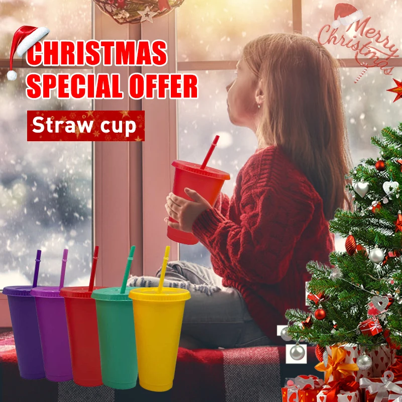 1pc Newest Reusable Cups Plastic Tumbler With Lid Multi Color Straw Cup Christmas Gift Christmas Special For New Year Party
1pc Newest Reusable Cups Plastic Tumbler With Lid Multi Color Straw Cup Christmas Gift Christmas Special For New Year Party