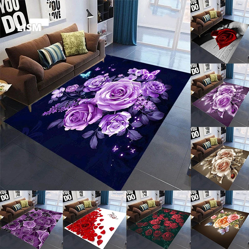 Purple Rose Pattern Carpet Area Rug Floor Mat Hallway Living Room Luxury Non-slip Kitchen Bedroom Soft Flannel Modern Home Decor
Purple Rose Pattern Carpet Area Rug Floor Mat Hallway Living Room Luxury Non-slip Kitchen Bedroom Soft Flannel Modern Home Decor