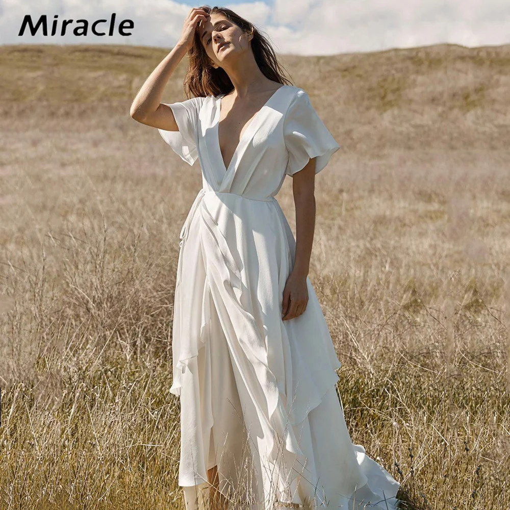 Plain A-Line Wedding Dress Pretty V-Neck Bridal Gown Decent Not Backless Dresses Graceful Short Sleeve Popular Vestido De Novia
Plain A-Line Wedding Dress Pretty V-Neck Bridal Gown Decent Not Backless Dresses Graceful Short Sleeve Popular Vestido De Novia