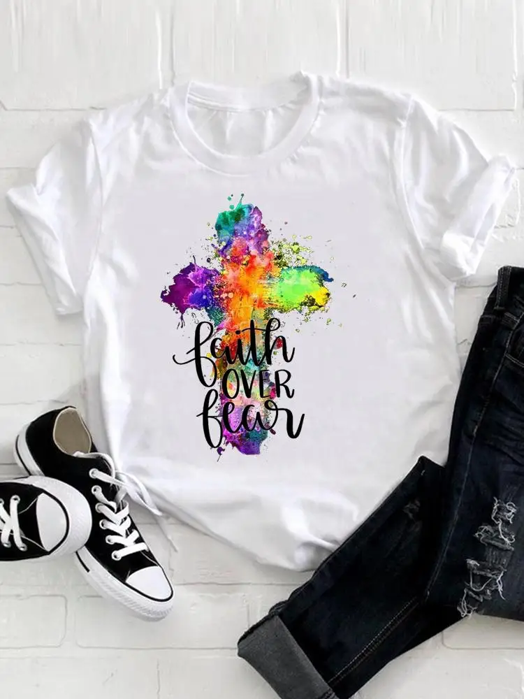 Watercolor Faith Trend 90s Casual Summer Tee Clothes Women Clothing Print Tshirt Female Top Short Sleeve Fashion Graphic T-shirt 
Watercolor Faith Trend 90s Casual Summer Tee Clothes Women Clothing Print Tshirt Female Top Short Sleeve Fashion Graphic T-shirt