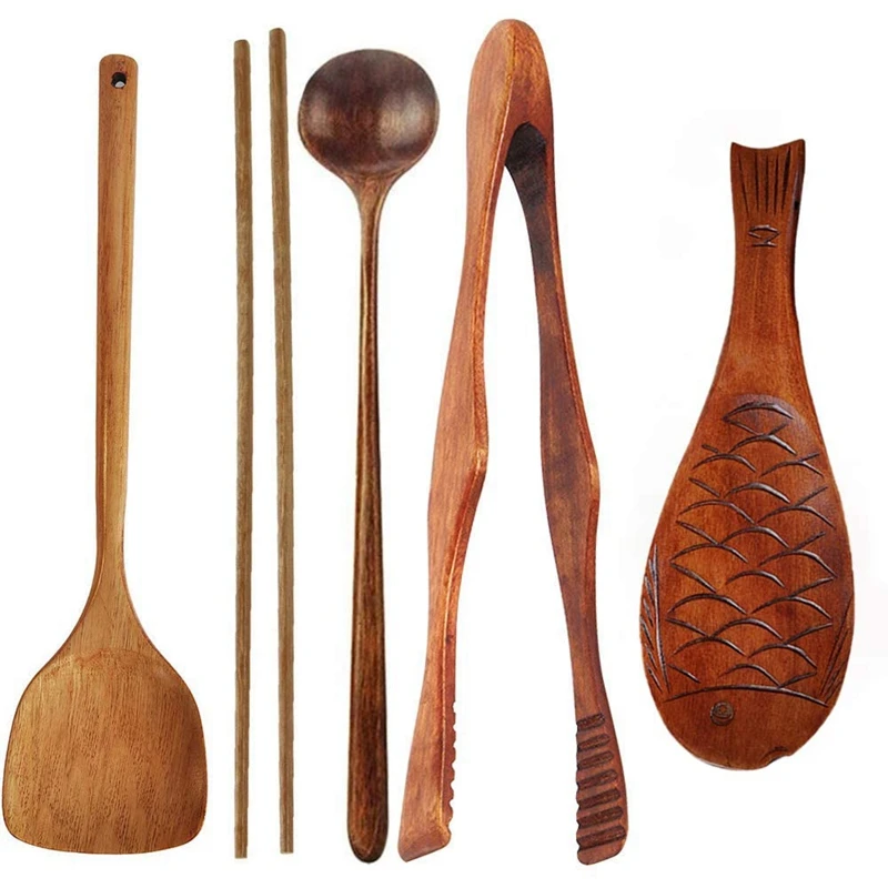 Wooden Cooking Utensils Kitchen Utensils Set With Wok Spatula Food Tongs Cooking Spoon Chopstick Rice Paddle
Wooden Cooking Utensils Kitchen Utensils Set With Wok Spatula Food Tongs Cooking Spoon Chopstick Rice Paddle