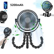 Portable Stroller Fan Hand USB Electric Fan Powered Small Folding Rechargeable Fans Mini Ventilator Silent Table Outdoor Cooler
