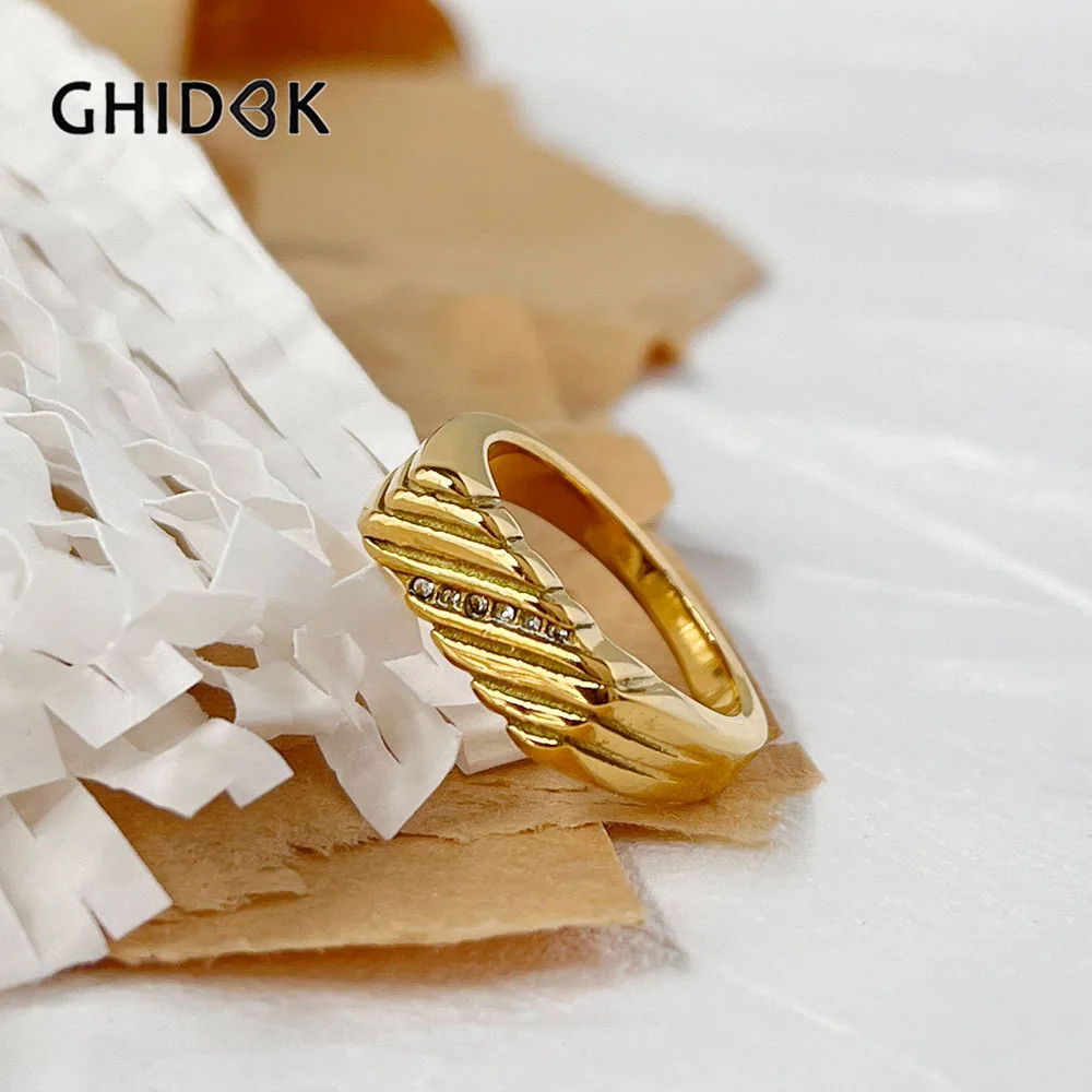 Ghidbk Stainless Steel 18K Gold Plated Engraved Rectangle Stamp Ring with Cz Women Minimalist Designer Jewelry Gifts for Her
Ghidbk Stainless Steel 18K Gold Plated Engraved Rectangle Stamp Ring with Cz Women Minimalist Designer Jewelry Gifts for Her