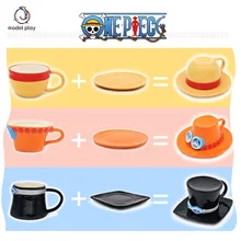 Stock Anime One Piece Cosplay Mug Water Cup Creative Three Brothers Hat Shaped Coffee Cup Luffy Ace Sabo Ceramic Cup For Parties