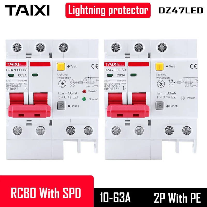 SPD Surge Protector Lightning Protector 2 Pole DZ47LE Circuit Breakers RCBO RCCB MCB RCD 16A 20A 25A 32A 40A 50A 63A DZ47LED
SPD Surge Protector Lightning Protector 2 Pole DZ47LE Circuit Breakers RCBO RCCB MCB RCD 16A 20A 25A 32A 40A 50A 63A DZ47LED