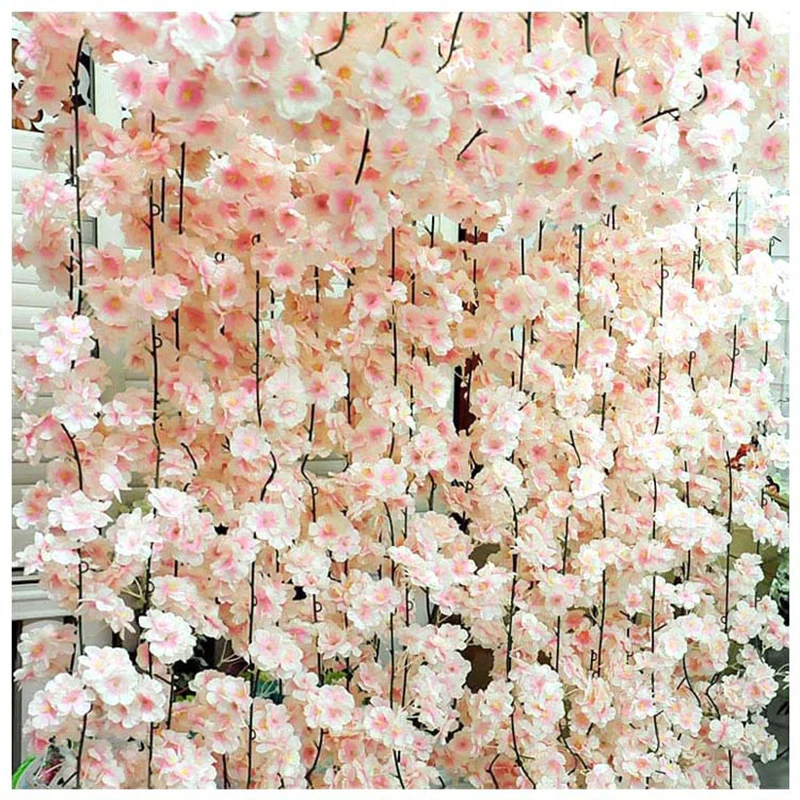 1.8m Imitation Flowers Cherry Blossoms Vines Suspended Ceilings Home Outdoor Wedding Arches Wreaths Decoration Silk Fake Flowers
1.8m Imitation Flowers Cherry Blossoms Vines Suspended Ceilings Home Outdoor Wedding Arches Wreaths Decoration Silk Fake Flowers