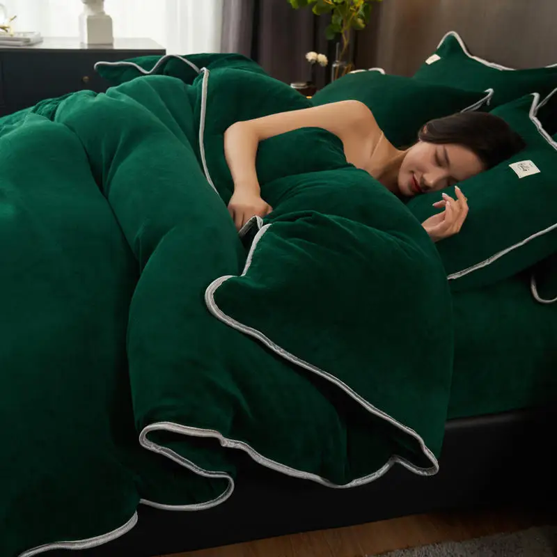 Bonenjoy 1pc Flannel Bed Cover Green Winter Warm Fleece Duvet Cover for Double Bed edredon cama 150Single/Queen/King Quilt Cover
Bonenjoy 1pc Flannel Bed Cover Green Winter Warm Fleece Duvet Cover for Double Bed edredon cama 150Single/Queen/King Quilt Cover