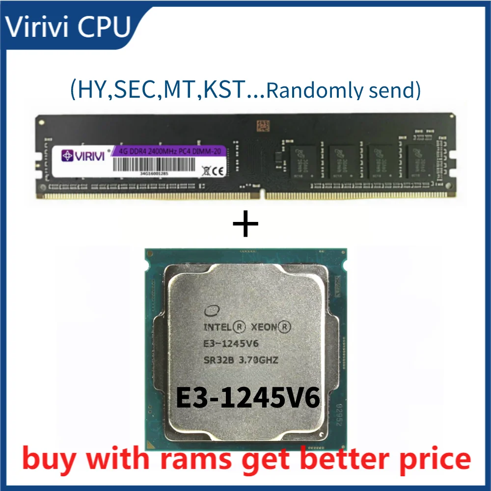 DDR4 4G 2400Mhz with E3-1245 v6 e3 1245v6 8M cache, 3.70 GHz TDP 73W Quad-Core LGA 1151 CPU
DDR4 4G 2400Mhz with E3-1245 v6 e3 1245v6 8M cache, 3.70 GHz TDP 73W Quad-Core LGA 1151 CPU