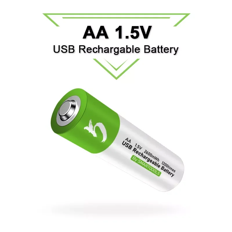 Can be cycled 1200 times 1.5V AA 2600mWh USB Rechargeable Li-ion Battery for Remote Control Mouse Small Fan Toy Battery
Can be cycled 1200 times 1.5V AA 2600mWh USB Rechargeable Li-ion Battery for Remote Control Mouse Small Fan Toy Battery