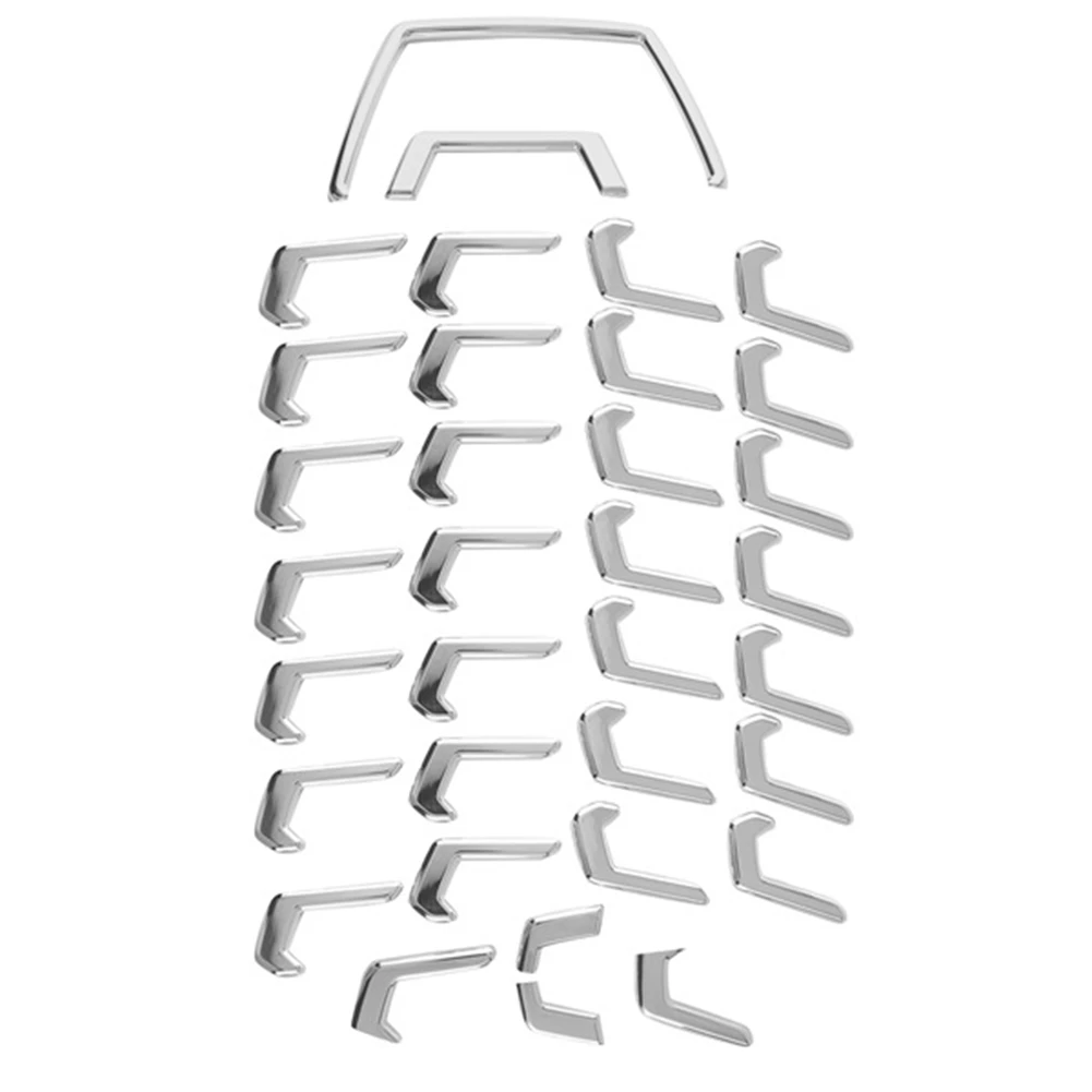 34Pcs Chrome Front Center Grille Moulding Strips Cover Trim for Yaris 2020 2021 2022
34Pcs Chrome Front Center Grille Moulding Strips Cover Trim for Yaris 2020 2021 2022