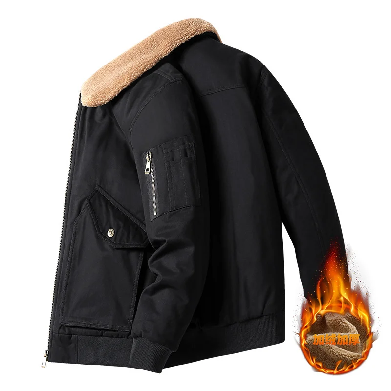 2021 New Men Jacket Winter Thick Fleece Warm Jacket Fur Collar Lapel Casual Men Outwear Fashion Parkas Loose Work Jacket Hot
2021 New Men Jacket Winter Thick Fleece Warm Jacket Fur Collar Lapel Casual Men Outwear Fashion Parkas Loose Work Jacket Hot