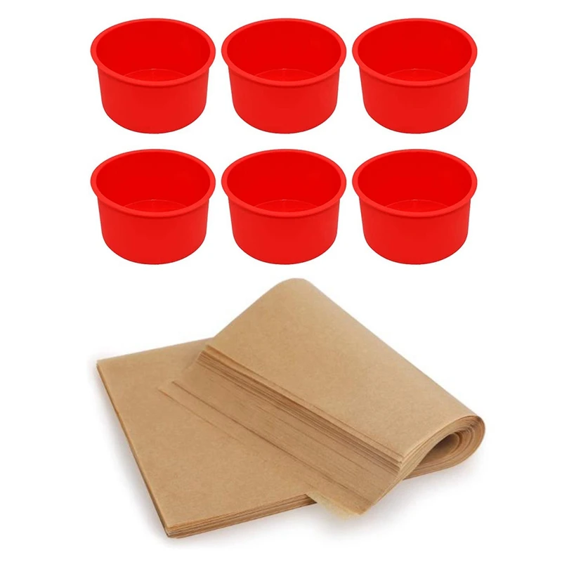 200 шт. лист для выпечки из силиконовой масляной бумаги, антипригарная бумага для выпечки и 6 силиконовых мини-форм для торта, 4-дюймовая кругл... 
200 шт. лист для выпечки из силиконовой масляной бумаги, антипригарная бумага для выпечки и 6 силиконовых мини-форм для торта, 4-дюймовая кругл...