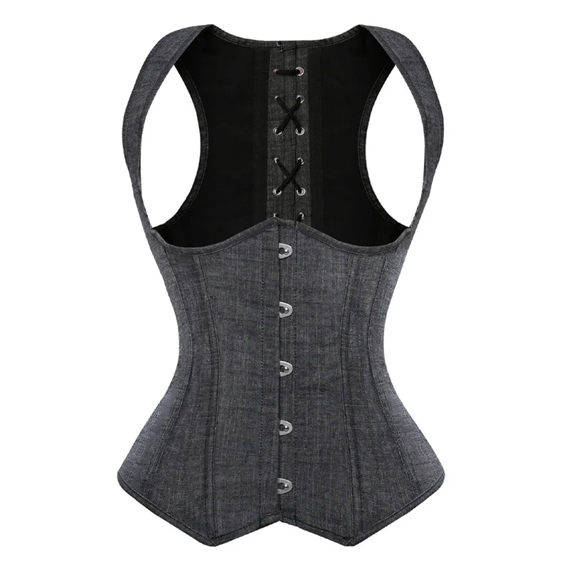 

Gothic Sexy Straps Underbust Corset Vest Lace Up Boned Waist Trainer Slimming Corset Bustier Lingerie Top Plus Size S-6XL