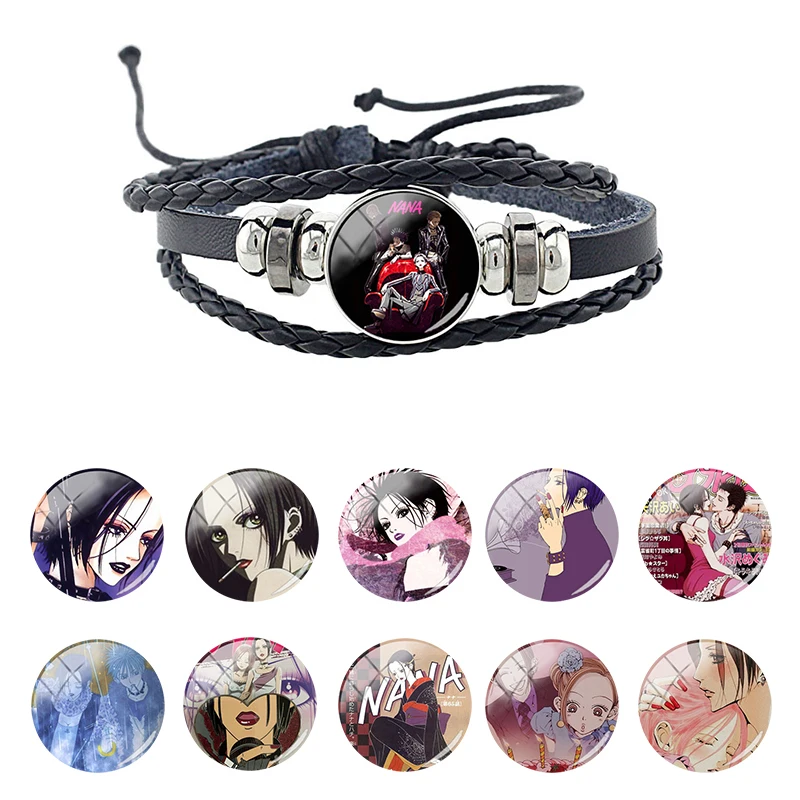 Anime Leather Bracelet Ai Yazawa Osaki Nana Glass Cabochon Bangle For Women Man Jewelry Souvenirs Gift FHW467
Anime Leather Bracelet Ai Yazawa Osaki Nana Glass Cabochon Bangle For Women Man Jewelry Souvenirs Gift FHW467