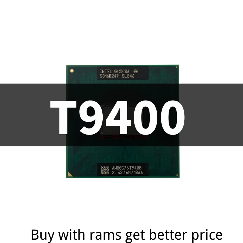 Процессор Core 2 Duo T9400 6 M кэш, 2,53 ГГц, 1066 МГц FSB разъем 478 для GM45 PM45
Процессор Core 2 Duo T9400 6 M кэш, 2,53 ГГц, 1066 МГц FSB разъем 478 для GM45 PM45