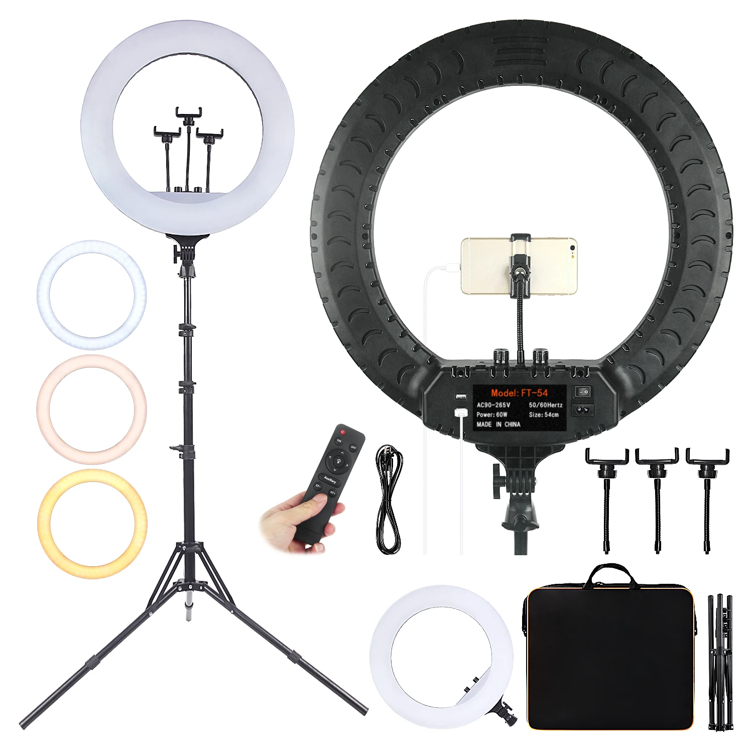 Fosoto 21 Inch Photographic Lighting 2700-6500K LED Ring Lamp With Tripod Remote RingLight For Camera Phone Youtube Makeup
Fosoto 21 Inch Photographic Lighting 2700-6500K LED Ring Lamp With Tripod Remote RingLight For Camera Phone Youtube Makeup