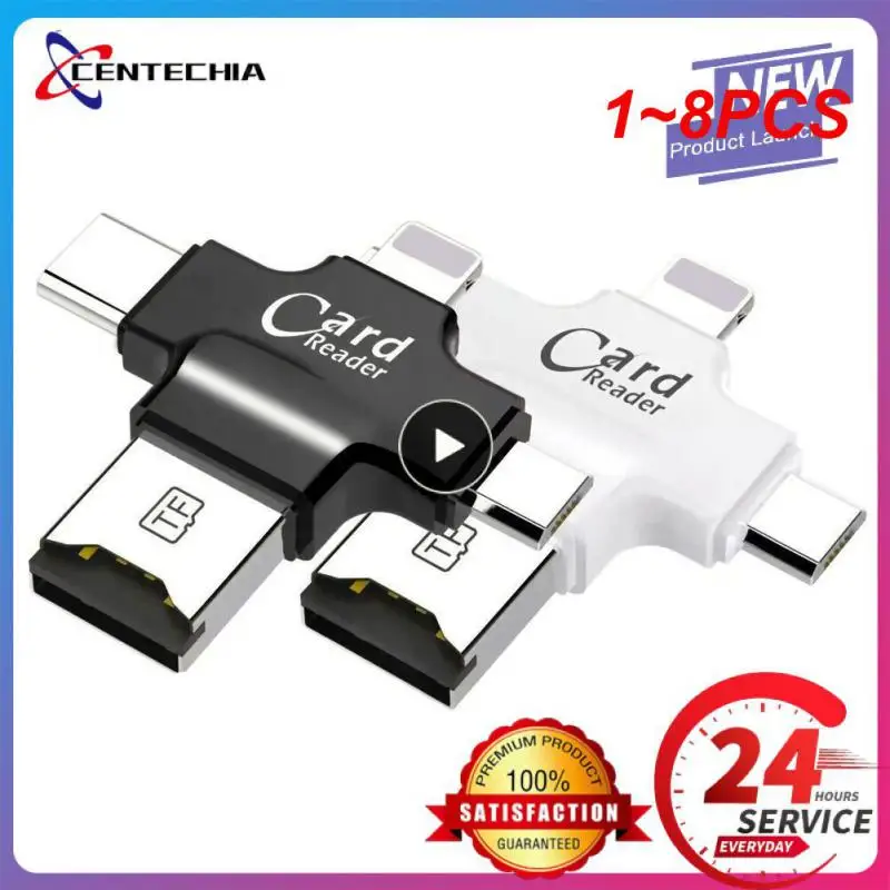 

1~8PCS Multi-Function 4 in 1 Card Reader Type-c/ /Micro USB/USB 2.0 All in 1 Reader for 5/5s/6/6 plus/6s