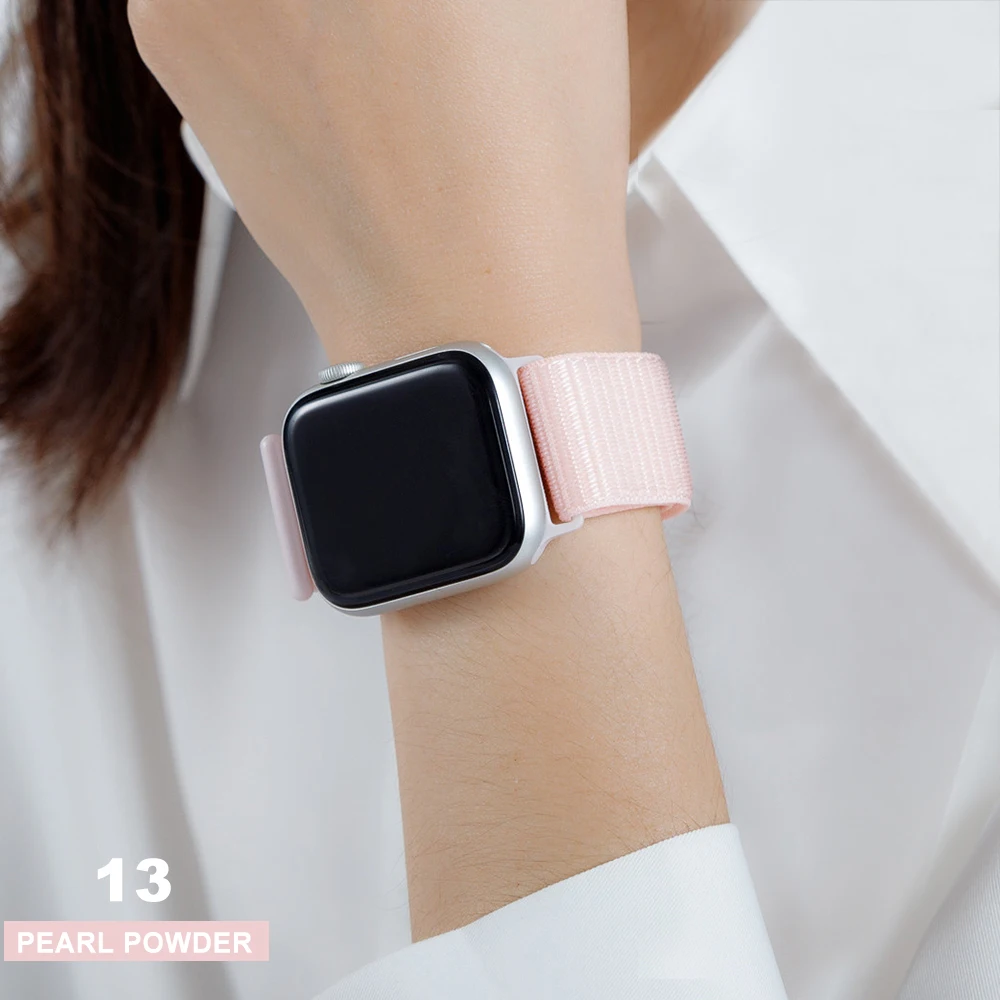 Ремешок Correa для Apple Watch Series 7 6 SE 5 40 44 мм нейлоновый мягкий браслет Iwatch 4 3 2 1 38 42 41 45