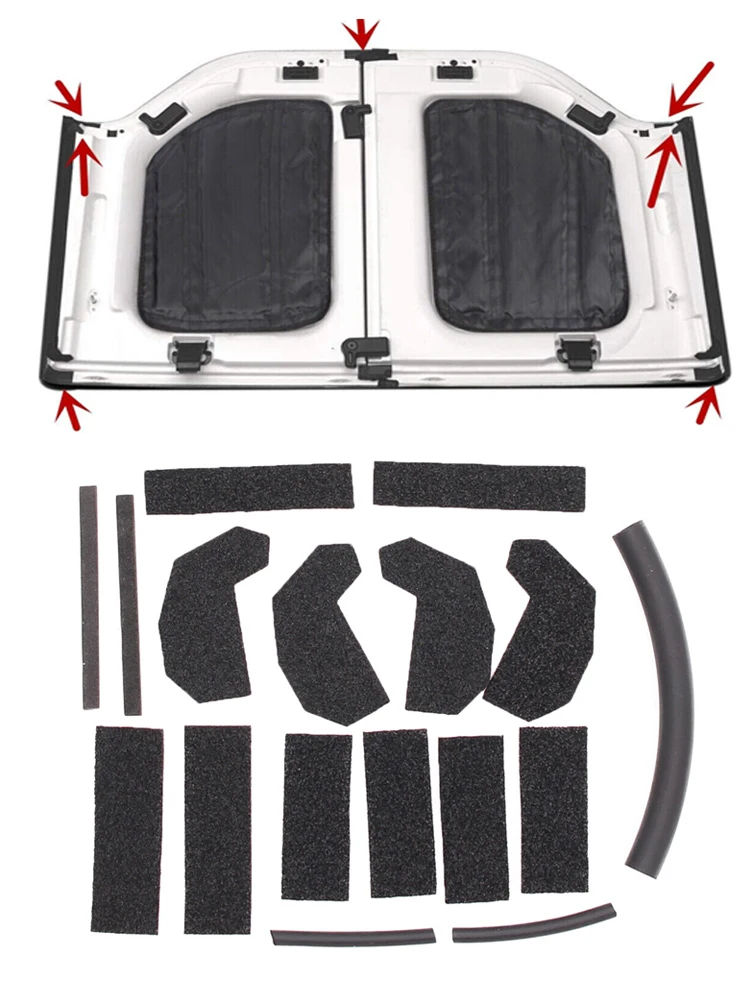 Комплект уплотнений для крыши, 17 шт., комплект аксессуаров для Jeep For Wrangler JK 07-18, уплотнение для крыши
Комплект уплотнений для крыши, 17 шт., комплект аксессуаров для Jeep For Wrangler JK 07-18, уплотнение для крыши