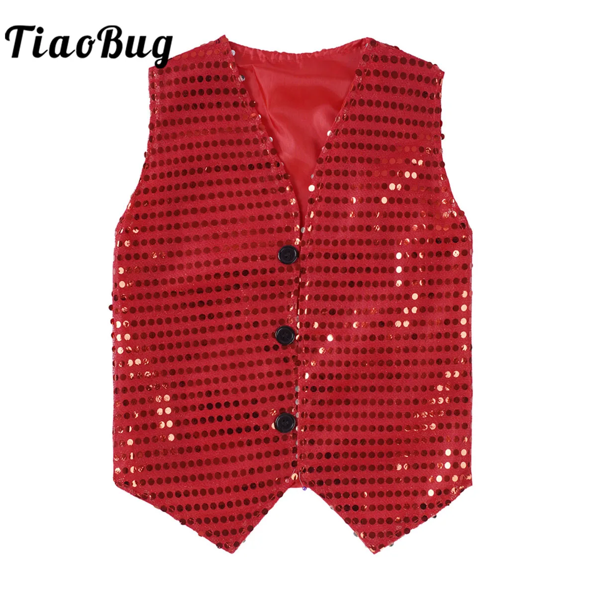 Boys Girls Sequins Button Vest Top Sleeveless Shining Latin Jazz Hip-hop Dance Costume Stage Performance Clothing
Boys Girls Sequins Button Vest Top Sleeveless Shining Latin Jazz Hip-hop Dance Costume Stage Performance Clothing