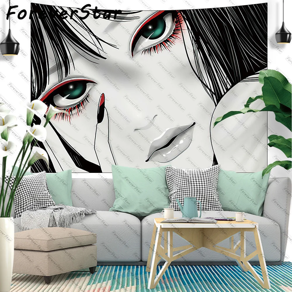 

Kawaii School Girl Tapestry Wall Decor Anime Tapestry Manga Aesthetic Room Decoration Meme Tapestries Art Poster For Home