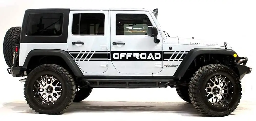 Factory Crafts Off Road Stripe 2 Side Graphics Kit 3M Vinyl Decal Wrap Compatible with Jeep Wrangler 4 Door 20072016 Matte Bl
Factory Crafts Off Road Stripe 2 Side Graphics Kit 3M Vinyl Decal Wrap Compatible with Jeep Wrangler 4 Door 20072016 Matte Bl