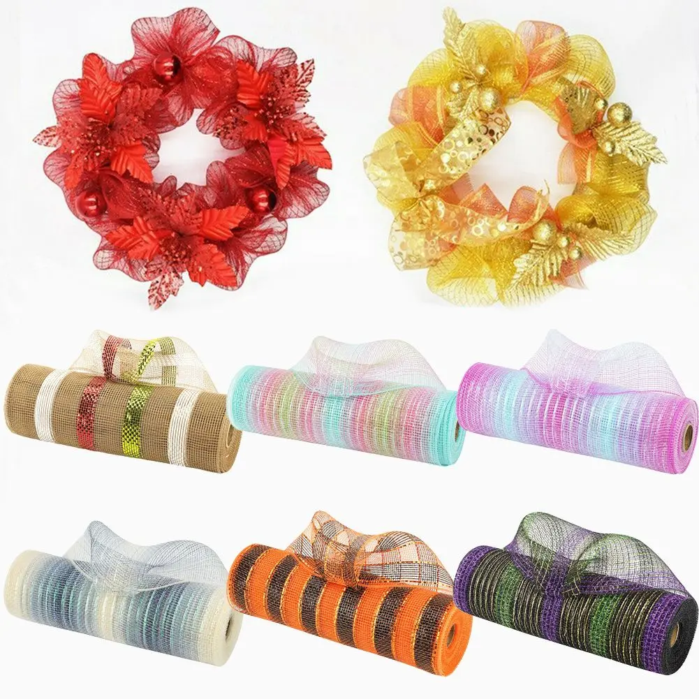 DIY Ribbon Bows Deco Mesh 10 Yards Gold Wire Mesh Ribbons Xmas Gift Wrapping Net Christmas Wedding Birthday Gifts Decoration
DIY Ribbon Bows Deco Mesh 10 Yards Gold Wire Mesh Ribbons Xmas Gift Wrapping Net Christmas Wedding Birthday Gifts Decoration