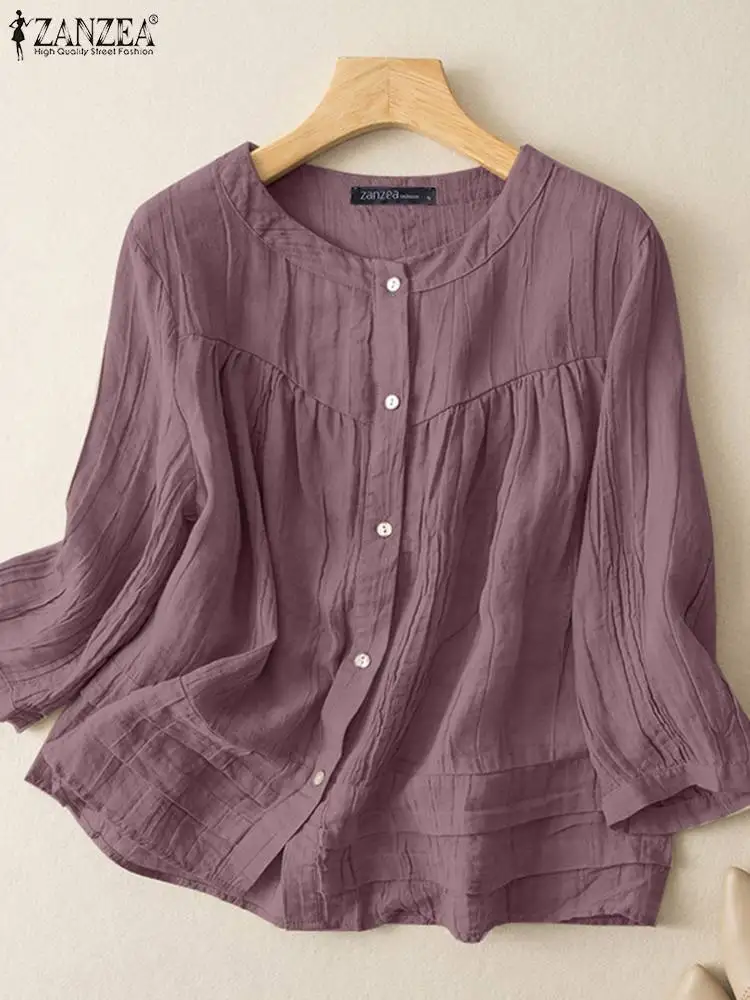 ZANZEA Female Elegant Holiday Shirt Woman Stylish Solid Chemise O-Neck Long Sleeve Blouse Autumn Casual Loose Blusas Mujer 2023
ZANZEA Female Elegant Holiday Shirt Woman Stylish Solid Chemise O-Neck Long Sleeve Blouse Autumn Casual Loose Blusas Mujer 2023