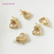 Fashion 14K/18K Gold Plated Heart Lobster Claw Clasp High Quality Brass Metal Lobster Clasps Extension Chains Wholesale