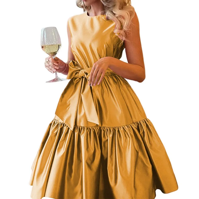 African Dresses For Women Sexy Slim Evening Dresses Solid Color Sleeveless Round Neck Slimming Pleated A Line Dress 2023 Spring
African Dresses For Women Sexy Slim Evening Dresses Solid Color Sleeveless Round Neck Slimming Pleated A Line Dress 2023 Spring