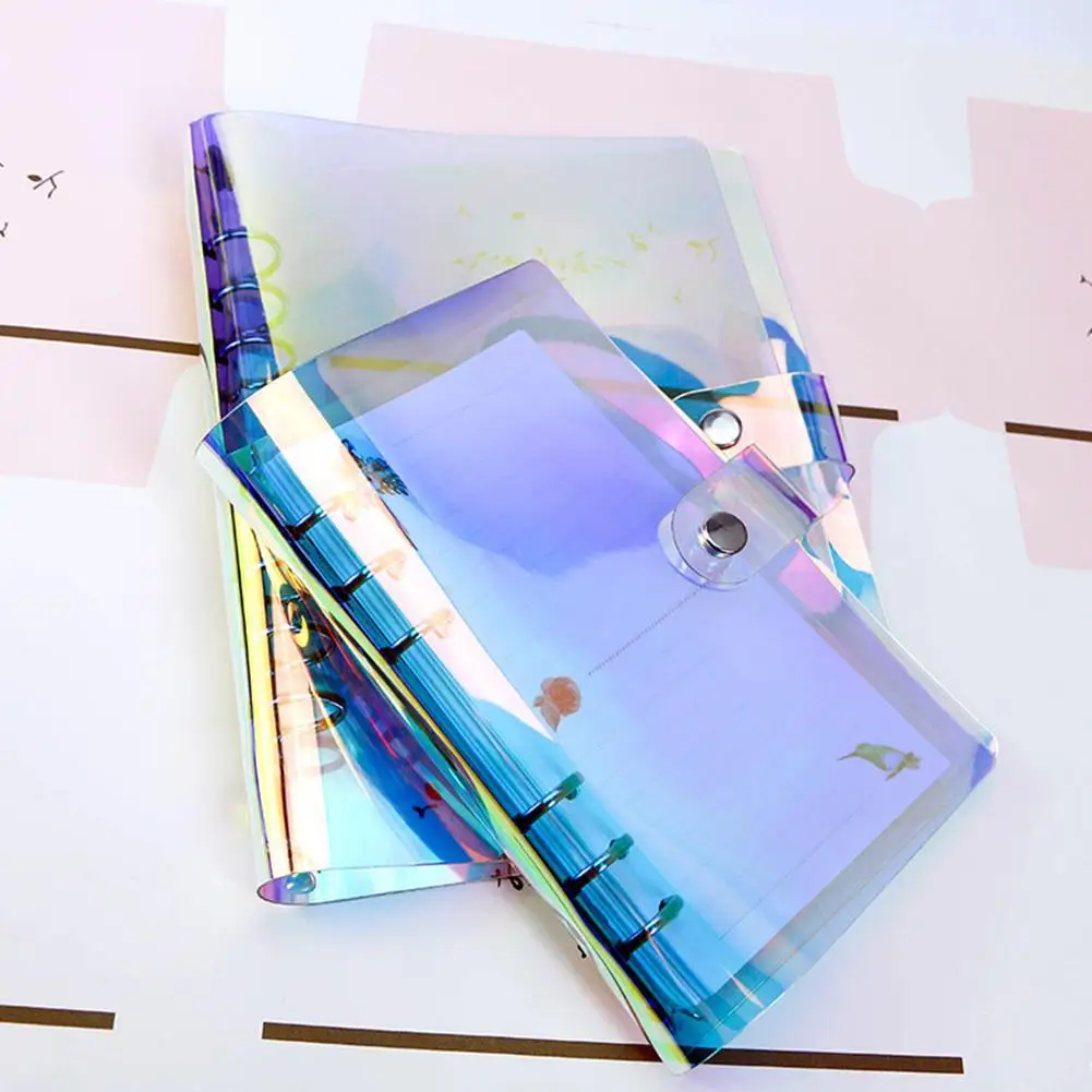 A6 Zipper Pockets PVC Rainbow Laser Transparent Notebook Diary Cover Glitter Loose Leaf Note Book Planner Clip Office Supplies
A6 Zipper Pockets PVC Rainbow Laser Transparent Notebook Diary Cover Glitter Loose Leaf Note Book Planner Clip Office Supplies