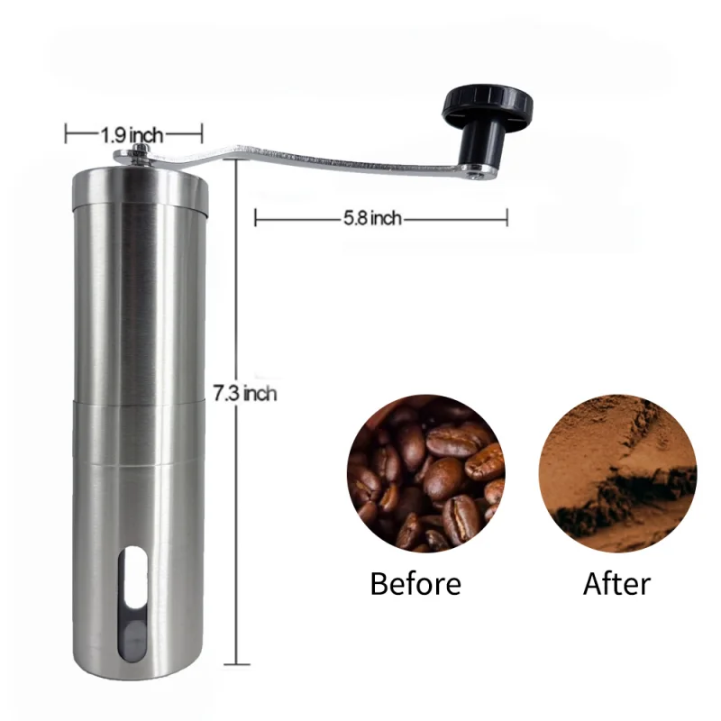 Portable Stainless Manual Coffee Double Bearing Positioning Grinder Coffee Accessory Coffee Bean Burr Grinder Mill
Portable Stainless Manual Coffee Double Bearing Positioning Grinder Coffee Accessory Coffee Bean Burr Grinder Mill