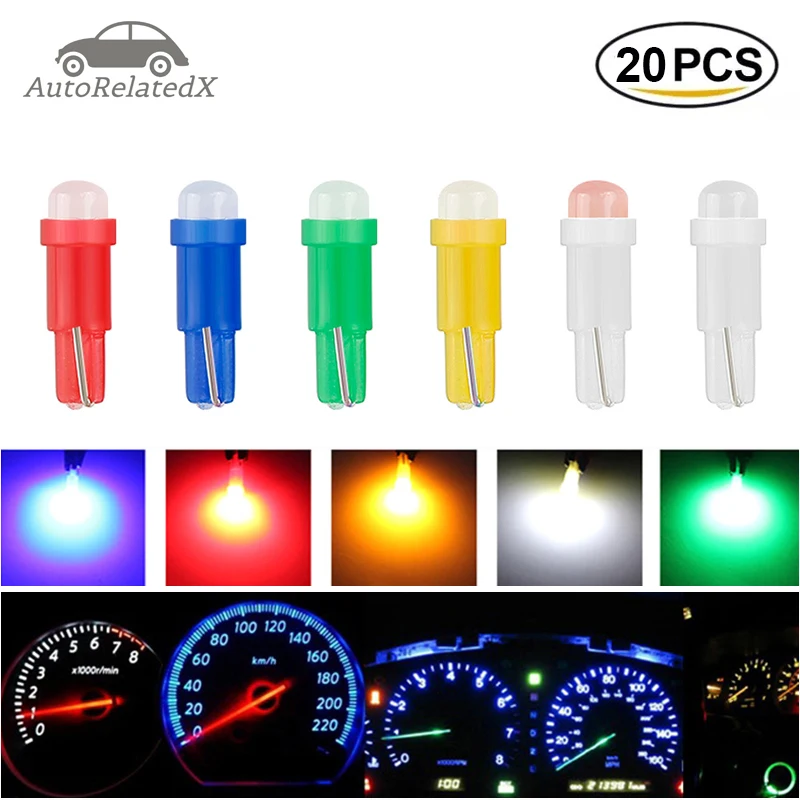 20pcs T5 Led Bulb W1.2w W3w Car Wedge Led Dashboard Bulb Auto Led Lamp Warming Indicator Wedge Instrument Light Bulb 12v
20pcs T5 Led Bulb W1.2w W3w Car Wedge Led Dashboard Bulb Auto Led Lamp Warming Indicator Wedge Instrument Light Bulb 12v