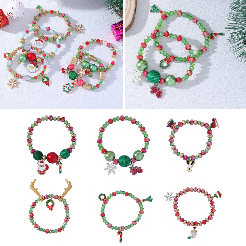 New Fashion Red Green Christmas Themed Bracelet for Women Beaded Claus Hand Chain Crutch Reindeer Bracelet Party Jewelry Gifts
New Fashion Red Green Christmas Themed Bracelet for Women Beaded Claus Hand Chain Crutch Reindeer Bracelet Party Jewelry Gifts