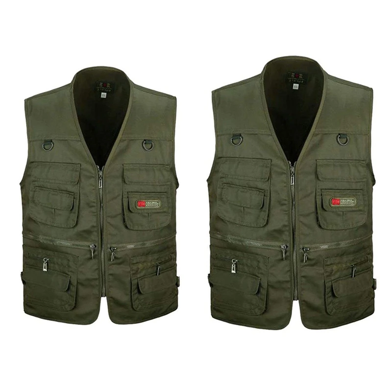 2Pcs Men's Fishing Vest With Multi-Pocket Zip For Photography / Hunting / Travel Outdoor Sport - Green Army, XL & XXL
2Pcs Men's Fishing Vest With Multi-Pocket Zip For Photography / Hunting / Travel Outdoor Sport - Green Army, XL & XXL