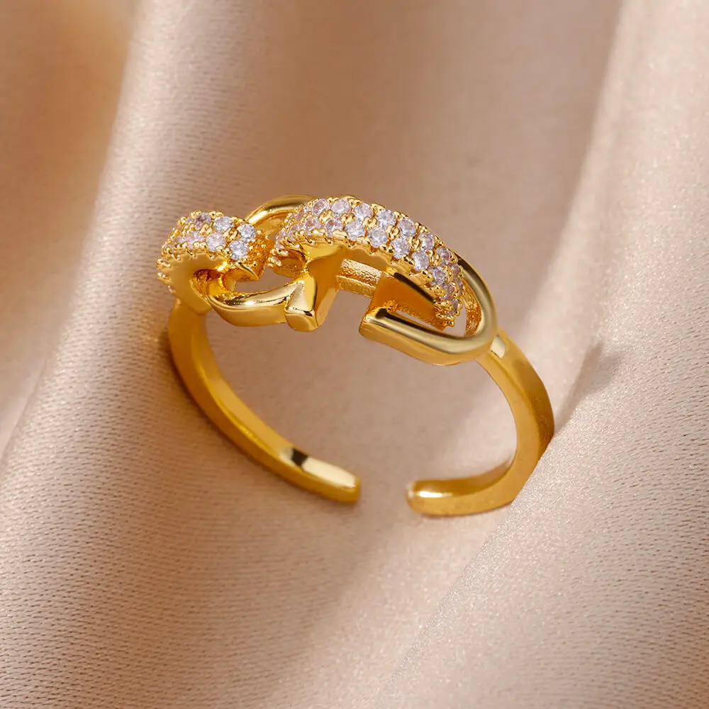Irregular Zircon Rings For Women Gold Plated Stainless Steel Opening Geometric Ring Wedding Party Aesthetic Jewerly Gift Femme
Irregular Zircon Rings For Women Gold Plated Stainless Steel Opening Geometric Ring Wedding Party Aesthetic Jewerly Gift Femme