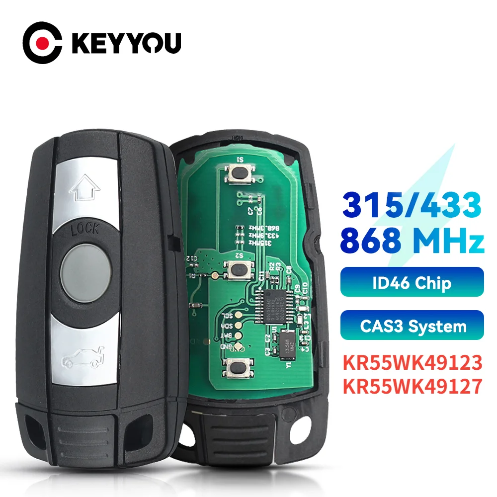 KEYYOU с аккумулятором дистанционный Автомобильный ключ 315/433/868 МГц PCF7953 для BMW CAS3 1/3/5/7 серии X5 X6 E60 E61 E70 E71 E87 E90 Z4 KR55WK491 
KEYYOU с аккумулятором дистанционный Автомобильный ключ 315/433/868 МГц PCF7953 для BMW CAS3 1/3/5/7 серии X5 X6 E60 E61 E70 E71 E87 E90 Z4 KR55WK491