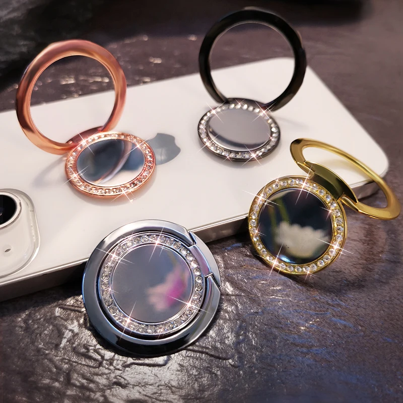 Lightweight Diamond-encrusted Mirror Bracket Mobile Phone Ring Buckle Bracket Mirror with Drilled Finger Ring Universal Bracket 
Lightweight Diamond-encrusted Mirror Bracket Mobile Phone Ring Buckle Bracket Mirror with Drilled Finger Ring Universal Bracket