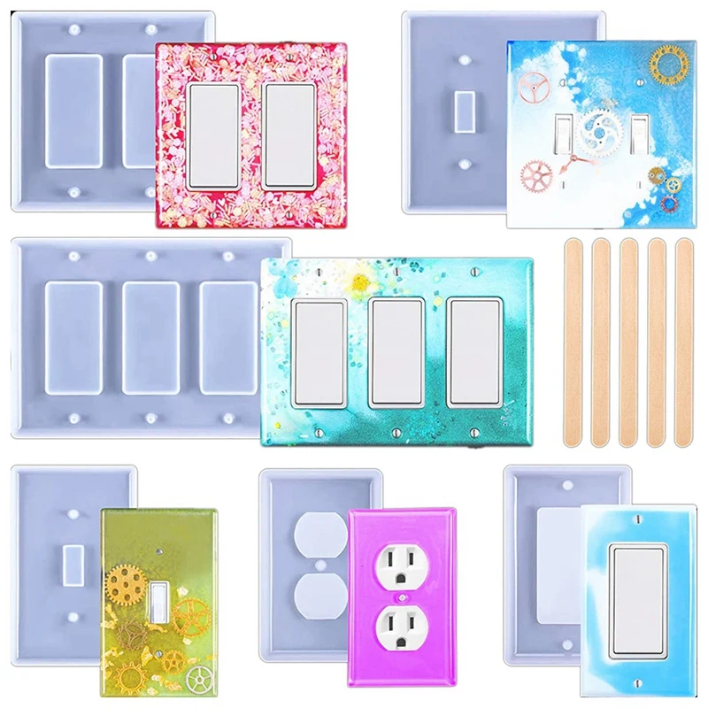 6 Pieces Light Switch Cover Resin Molds Switch Plate Silicone Molds Socket Panel Epoxy Molds
6 Pieces Light Switch Cover Resin Molds Switch Plate Silicone Molds Socket Panel Epoxy Molds