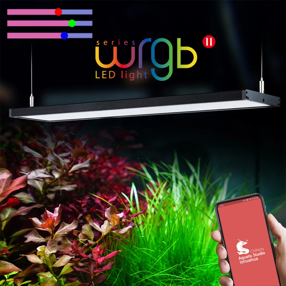 

Лампа для аквариума Chihiros WRGB II, 2 лампочки, улучшенное освещение RGB, полный спектр, управление через приложение по Bluetooth, лампа для водных растений, аквариума