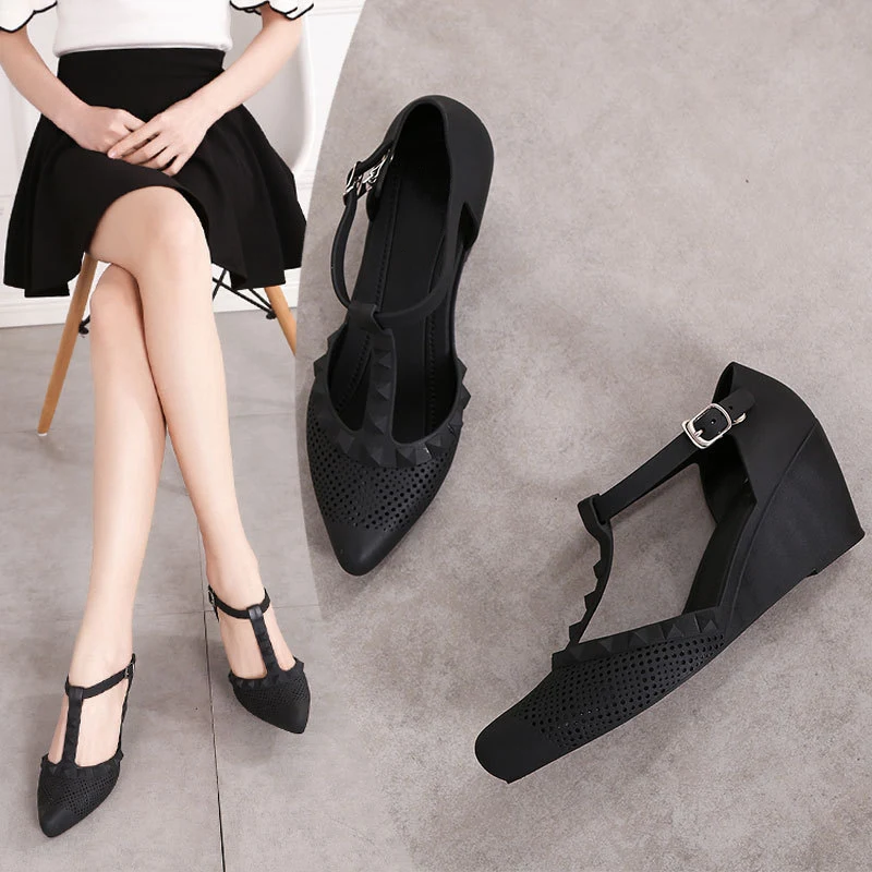 Women's Pumps Pointed Toe Wedge T Strap Buckle Casual Ladies Shoes Breathable Hollow out Female Footwear Woman Autumn 2022
Women's Pumps Pointed Toe Wedge T Strap Buckle Casual Ladies Shoes Breathable Hollow out Female Footwear Woman Autumn 2022