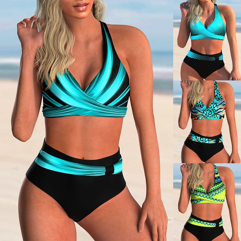 2022 New Swimsuit Sexy High Waist Printed Women Bikini Set Beachwear Push Up Bathing Suit Female Swimwear Two Piece
2022 New Swimsuit Sexy High Waist Printed Women Bikini Set Beachwear Push Up Bathing Suit Female Swimwear Two Piece