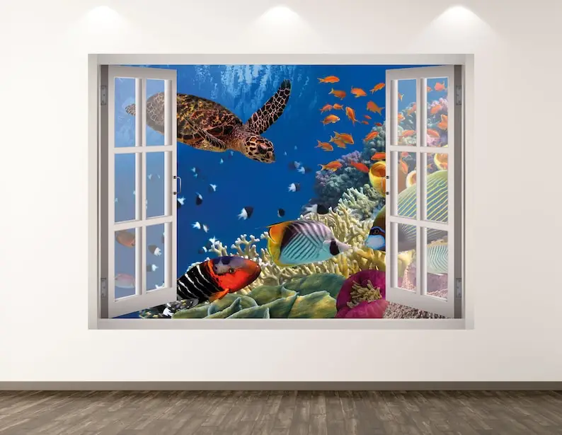 Aquarium Wall Decal - Turtle Ocean 3D Window Wall Art Sticker Kids Decor Vinyl Home Poster Custom Gift KD143
Aquarium Wall Decal - Turtle Ocean 3D Window Wall Art Sticker Kids Decor Vinyl Home Poster Custom Gift KD143