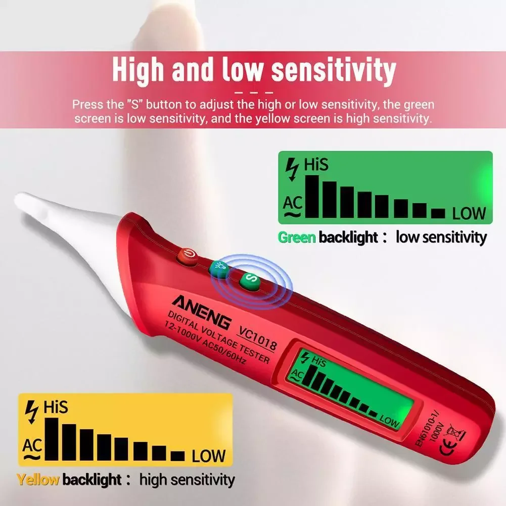 ANENG VC1018 Electric Sensor Tester Pen Digital Intelligent AC Tool 1000V Meter Voltage For Electric Voltmeter Buz Y0C3
ANENG VC1018 Electric Sensor Tester Pen Digital Intelligent AC Tool 1000V Meter Voltage For Electric Voltmeter Buz Y0C3