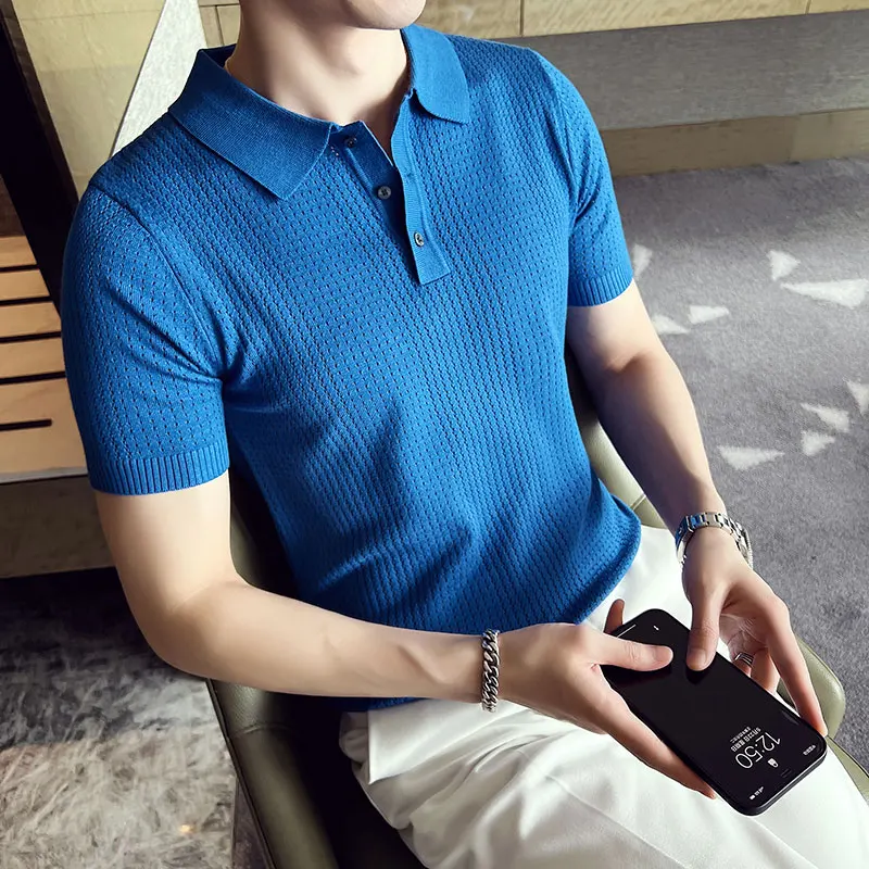 Four Seasons Lapel Hollow Out Thin POLO Shirts / Fashion Men Solid Color Slimming Knitting Casual Ice Silk Short Sleeve Tee Tops
Four Seasons Lapel Hollow Out Thin POLO Shirts / Fashion Men Solid Color Slimming Knitting Casual Ice Silk Short Sleeve Tee Tops
