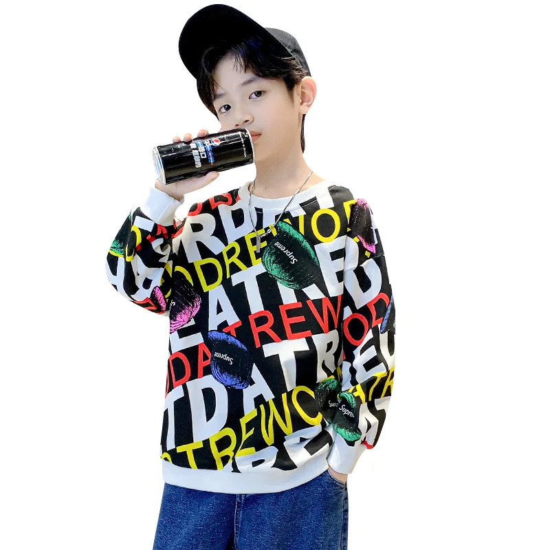 Boys clothes Spring Autumn Streetwear Korean Fashion Long-sleeved Pullover Letter Print Top Casual Round Neck Sweatshirt 4-14 Y
Boys clothes Spring Autumn Streetwear Korean Fashion Long-sleeved Pullover Letter Print Top Casual Round Neck Sweatshirt 4-14 Y